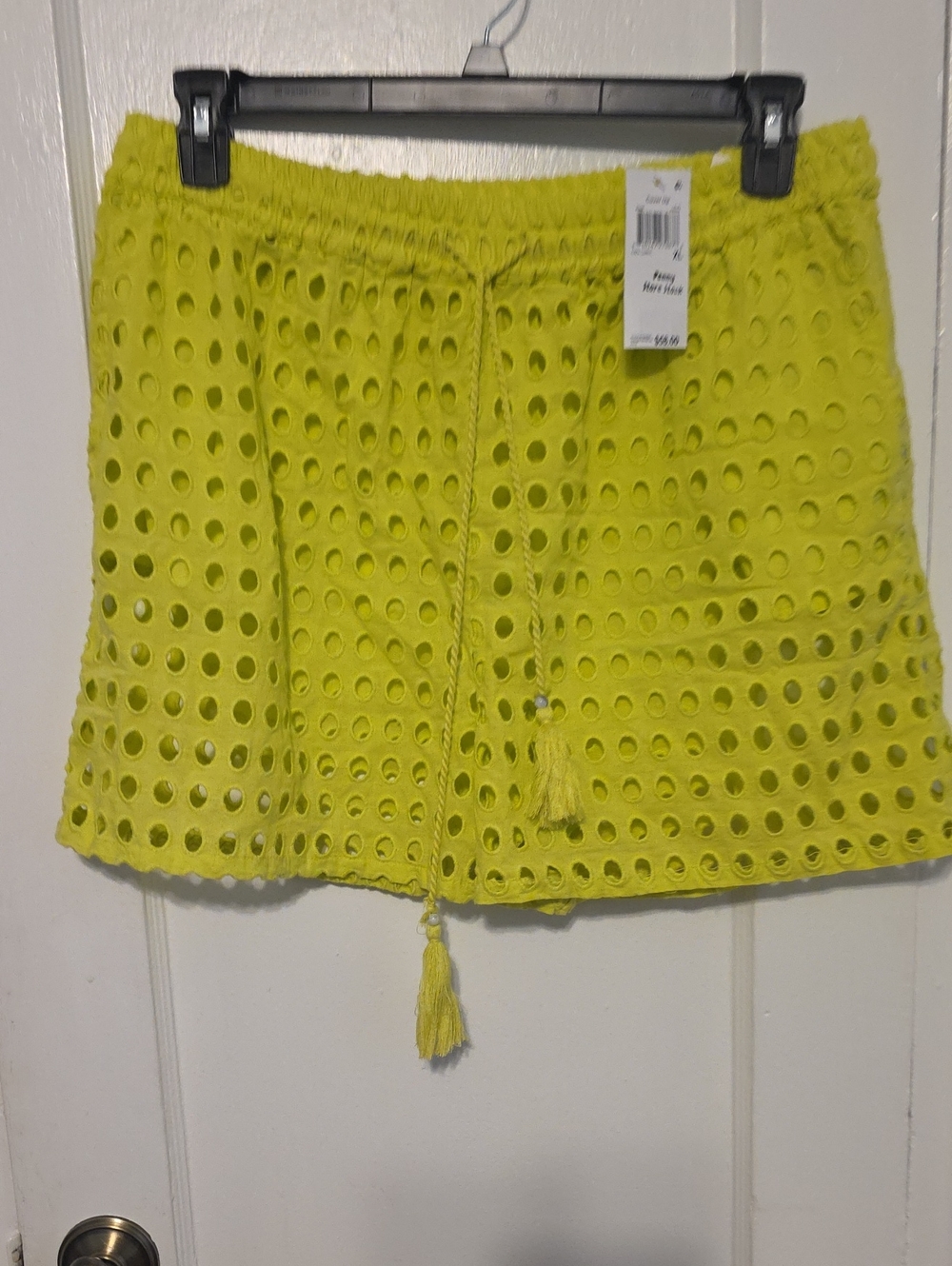 Dotti Bright Yellow Eyelet Swim Coverup Shorts